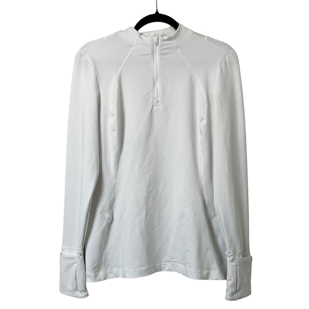 Athleta Whistler Half Zip Jacket Size Medium White Running Pullover Reflective